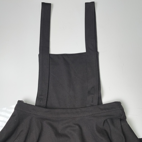 Cooperative Black Overall Pocket Adjustable Straps Stretch Flowy Circle Skirt 8 - Picture 5 of 11
